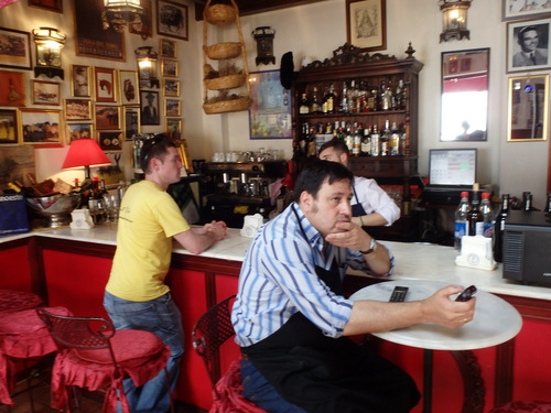  Martin at the bar and patron watching a Soccer Match.